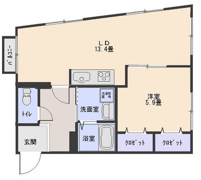 53平米1LDK304号室（契約済）の画像